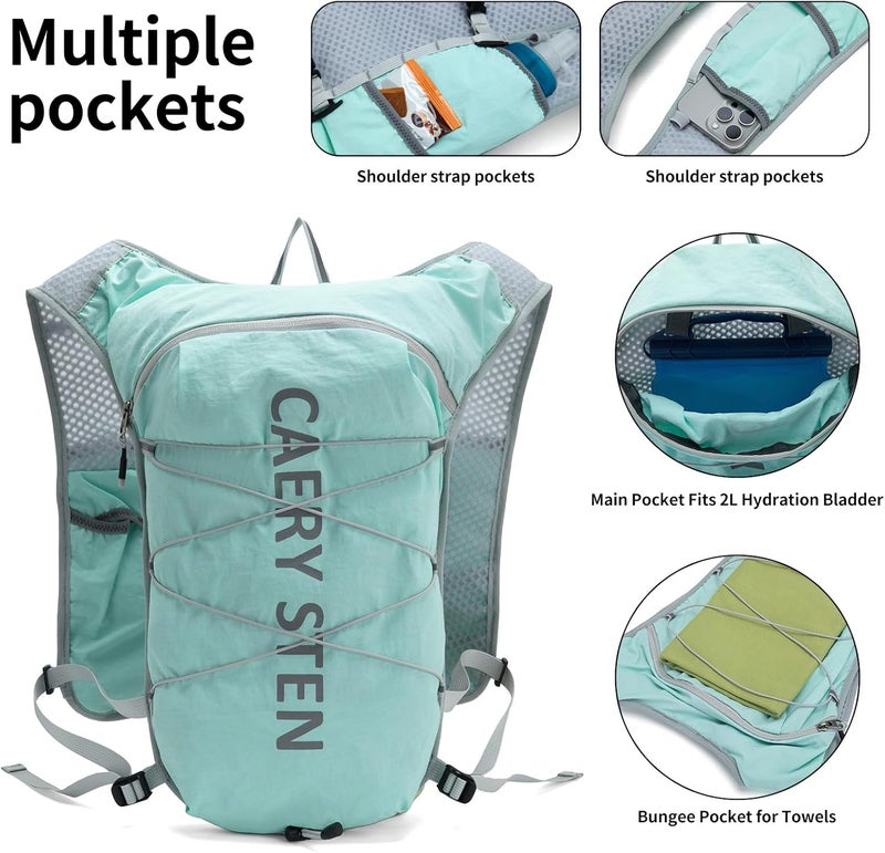 CAREYSTEN Carey STEN Lightweight Hydration Backpack, Outdoor Running Vest with 1.5L Water Bag, Suitable for Hiking, Cycling, and Both Men's and Women's Carnival wear - Image 5